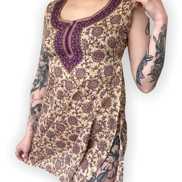Atrish Beige Boho Patterned Mini Dress - Picture 6 of 6